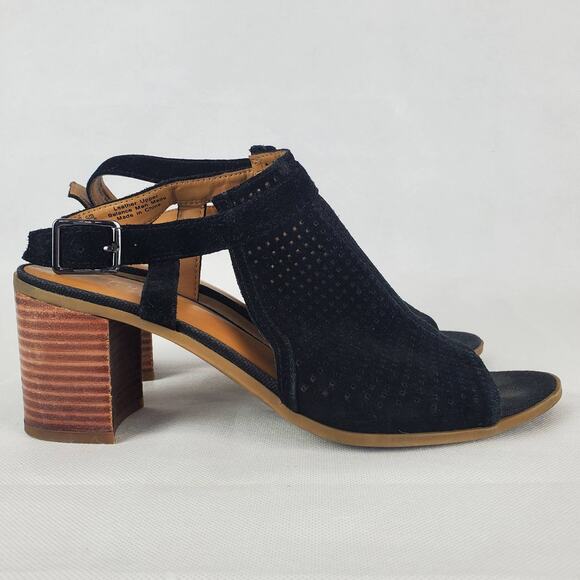 Franco Sarto Leather Harlet2 Peep Toe Sandals with Block Heel EUC 9.5 M - Picture 2 of 10